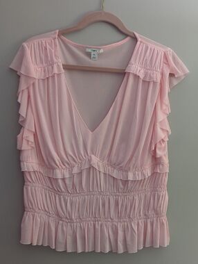 Bar III Pale Sheer Pink Womens Top